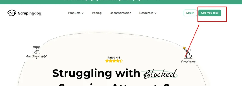 scrapingdog dashbaord