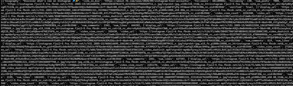 scrape Instagram code