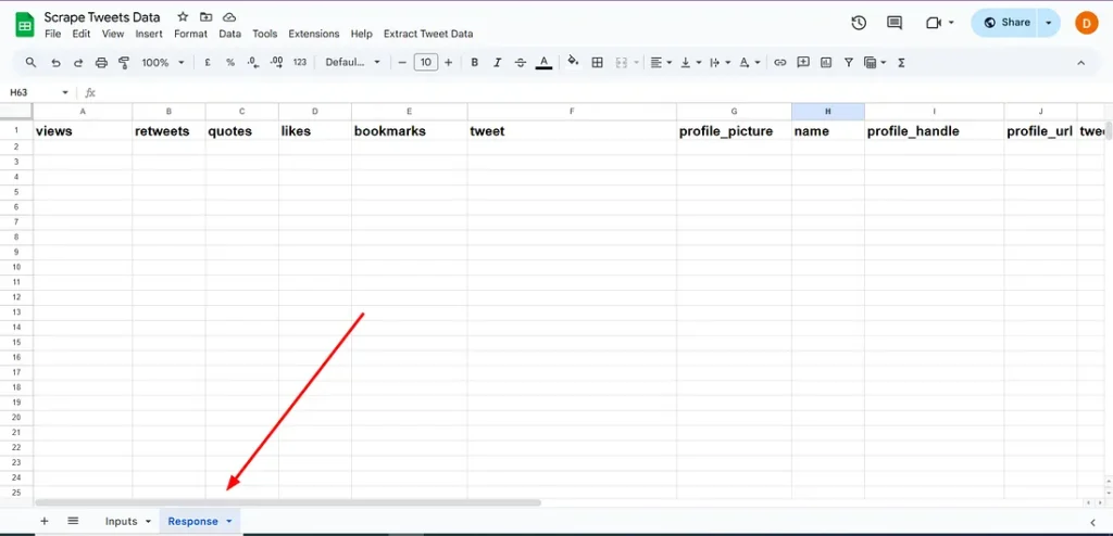google sheet