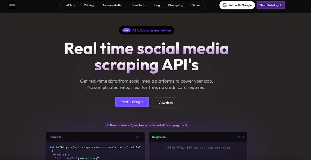 ScrapeCreators Dashboard