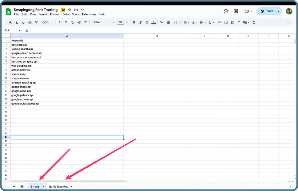 google sheet